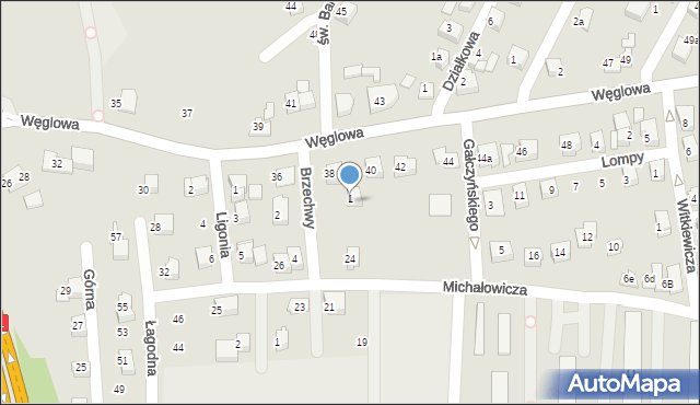 Czechowice-Dziedzice, Brzechwy Jana, 3, mapa Czechowic-Dziedzic