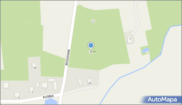 Czekaj, Brzozowa, 13, mapa Czekaj