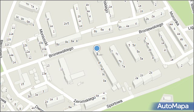 Czerwionka-Leszczyny, Broniewskiego, 9h, mapa Czerwionka-Leszczyny