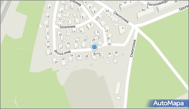 Czerwionka-Leszczyny, Brzozowa, 30, mapa Czerwionka-Leszczyny