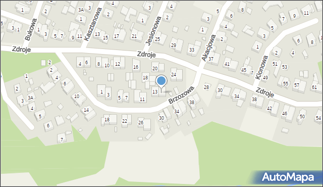 Czerwonak, Brzozowa, 15, mapa Czerwonak