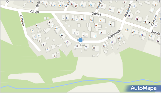Czerwonak, Brzozowa, 20, mapa Czerwonak
