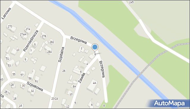 Częstochowa, Brzegowa, 4, mapa Częstochowy