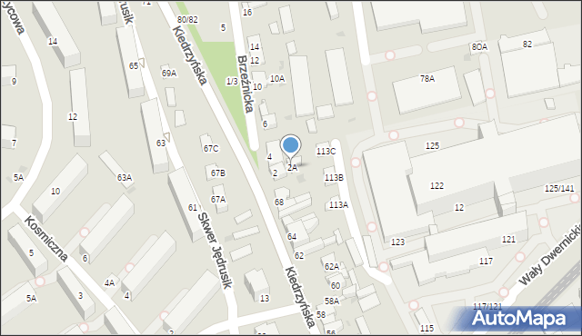 Częstochowa, Brzeźnicka, 2A, mapa Częstochowy