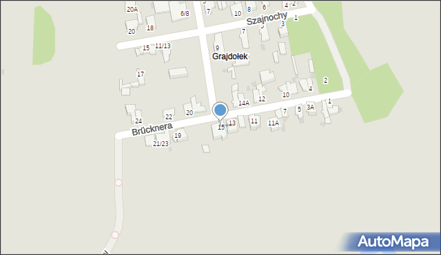 Częstochowa, Brücknera Aleksandra, 15, mapa Częstochowy