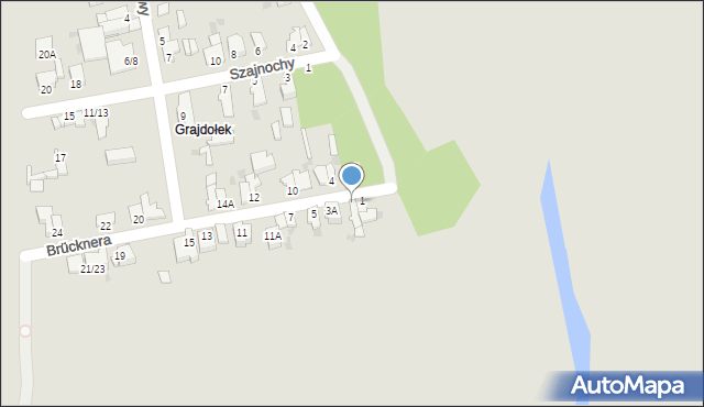 Częstochowa, Brücknera Aleksandra, 3, mapa Częstochowy