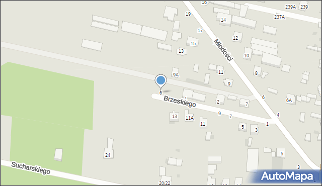 Częstochowa, Brzeskiego Michała, por., 6, mapa Częstochowy