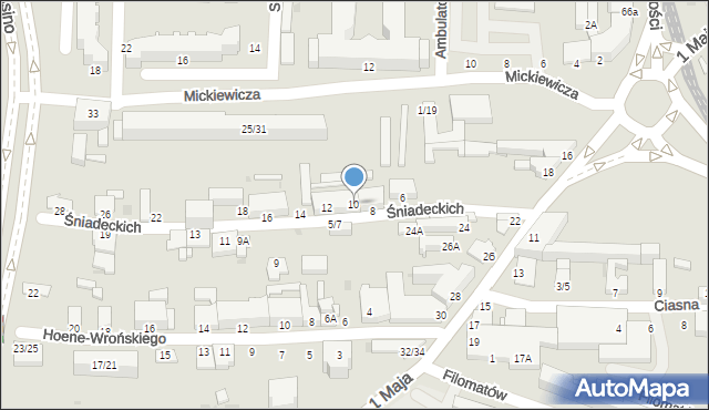 Częstochowa, Braci Śniadeckich Jana i Jędrzeja, 10, mapa Częstochowy