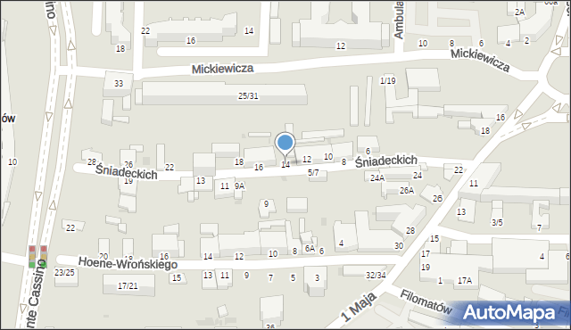 Częstochowa, Braci Śniadeckich Jana i Jędrzeja, 14, mapa Częstochowy