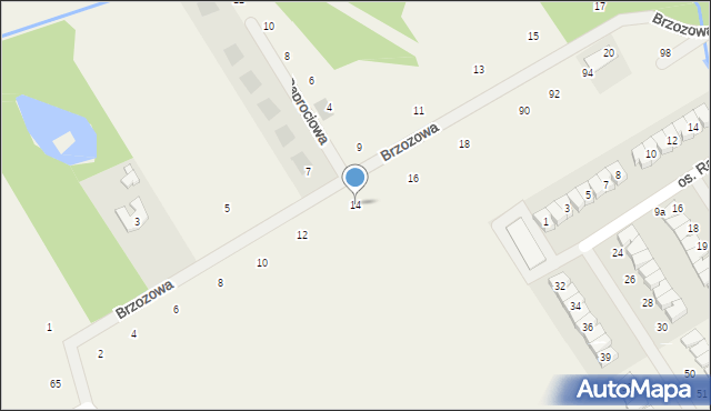 Czmoń, Brzozowa, 14, mapa Czmoń