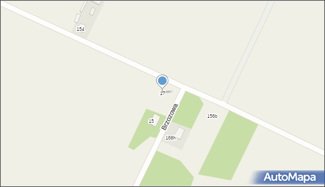 Dąbie, Brzozowa, 17, mapa Dąbie