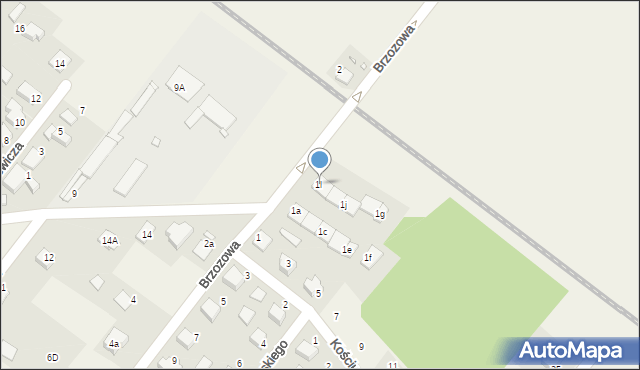 Dąbrowa, Brzozowa, 1l, mapa Dąbrowa