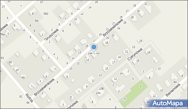 Dąbrowa, Brzoskwiniowa, 16, mapa Dąbrowa