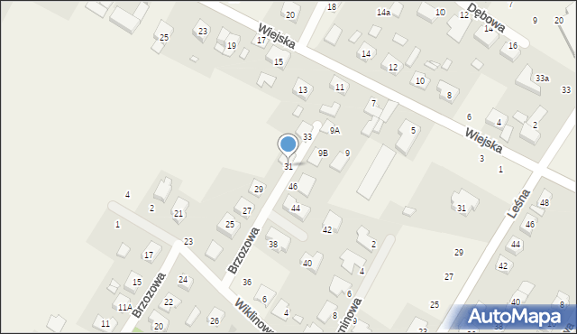 Dąbrowa, Brzozowa, 31, mapa Dąbrowa