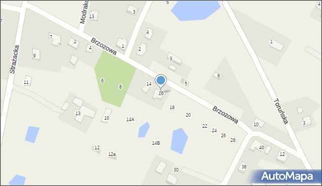Dąbrowa Chełmińska, Brzozowa, 16, mapa Dąbrowa Chełmińska