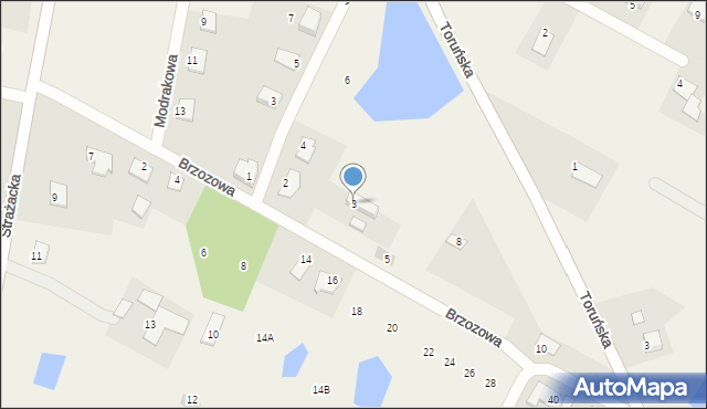 Dąbrowa Chełmińska, Brzozowa, 3, mapa Dąbrowa Chełmińska