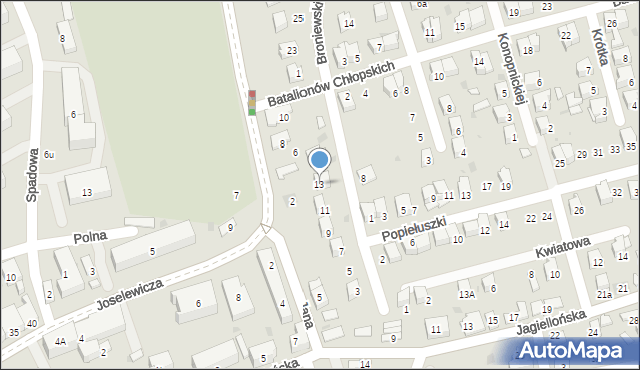 Dąbrowa Tarnowska, Broniewskiego, 13, mapa Dąbrowa Tarnowska