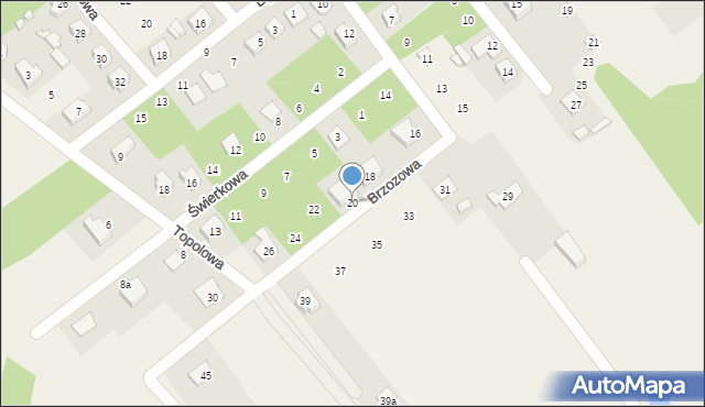 Dąbrówka, Brzozowa, 20, mapa Dąbrówka