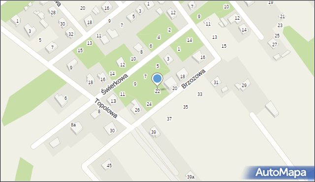 Dąbrówka, Brzozowa, 22, mapa Dąbrówka