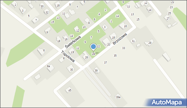 Dąbrówka, Brzozowa, 24, mapa Dąbrówka