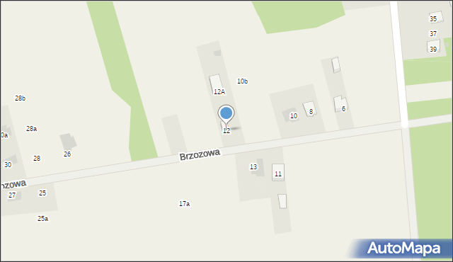 Dąbrówka-Ług, Brzozowa, 12, mapa Dąbrówka-Ług
