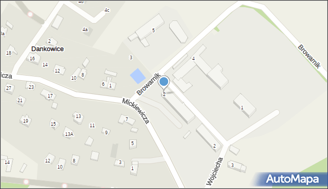 Dankowice, Browarnik, 2, mapa Dankowice
