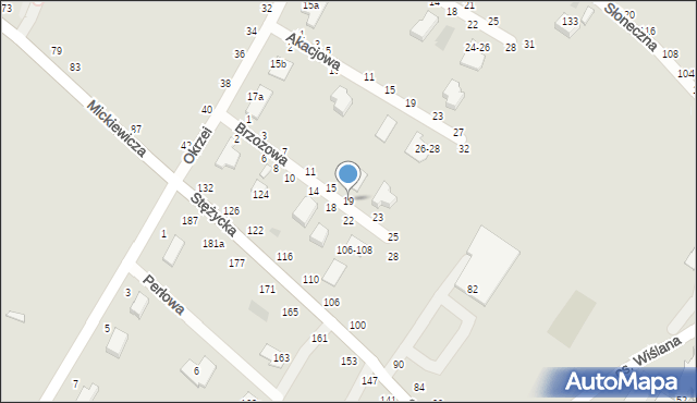 Dęblin, Brzozowa, 19, mapa Dęblin