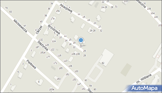 Dęblin, Brzozowa, 23, mapa Dęblin