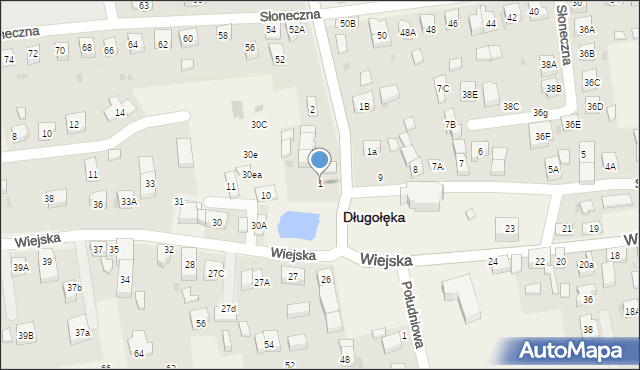 Długołęka, Broniewskiego Władysława, 1, mapa Długołęka