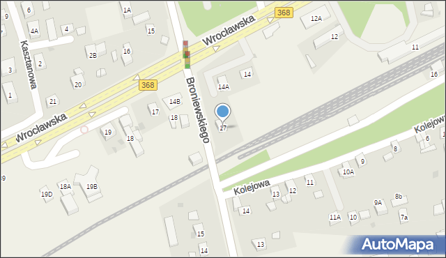 Długołęka, Broniewskiego Władysława, 17, mapa Długołęka