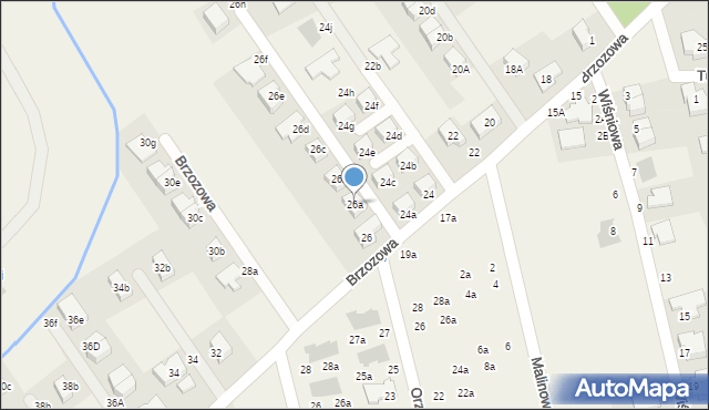 Długołęka, Brzozowa, 26a, mapa Długołęka