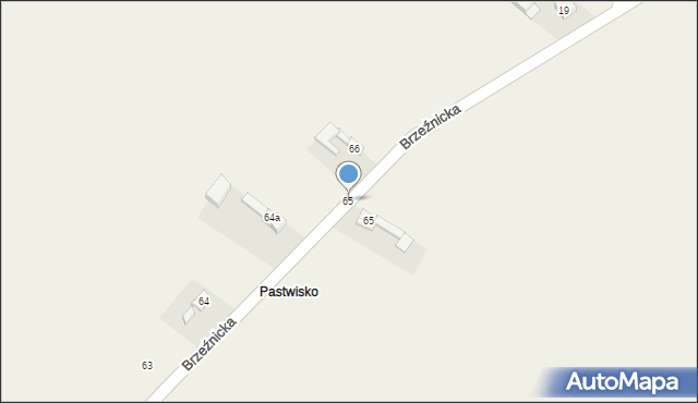 Dobryszyce, Brzeźnicka, 65, mapa Dobryszyce