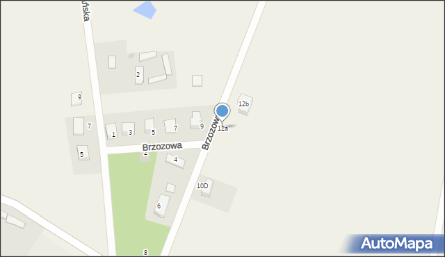 Dobrzewino, Brzozowa, 12a, mapa Dobrzewino