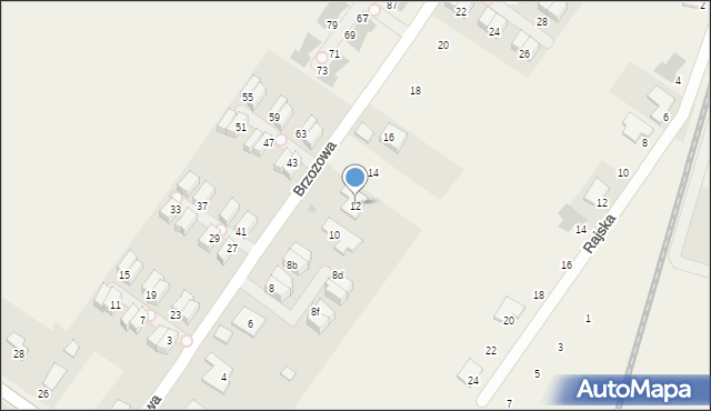 Domasław, Brzozowa, 12, mapa Domasław