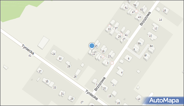 Domasław, Brzozowa, 13, mapa Domasław