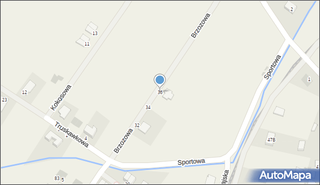 Domasław, Brzozowa, 36, mapa Domasław