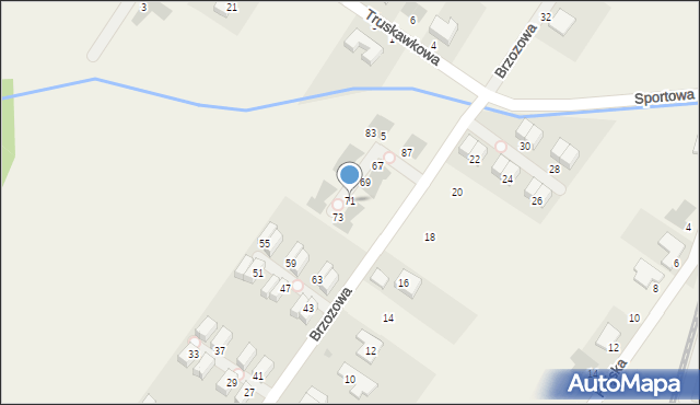 Domasław, Brzozowa, 71, mapa Domasław