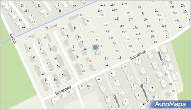 Domaszczyn, Brzozowa, 11c, mapa Domaszczyn