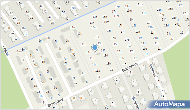 Domaszczyn, Brzozowa, 13f, mapa Domaszczyn
