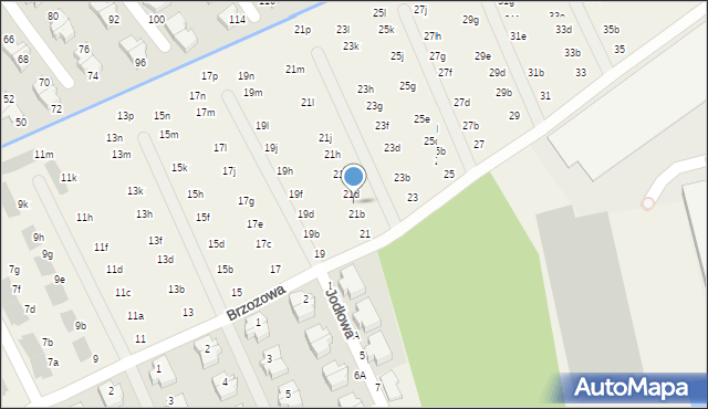 Domaszczyn, Brzozowa, 21c, mapa Domaszczyn