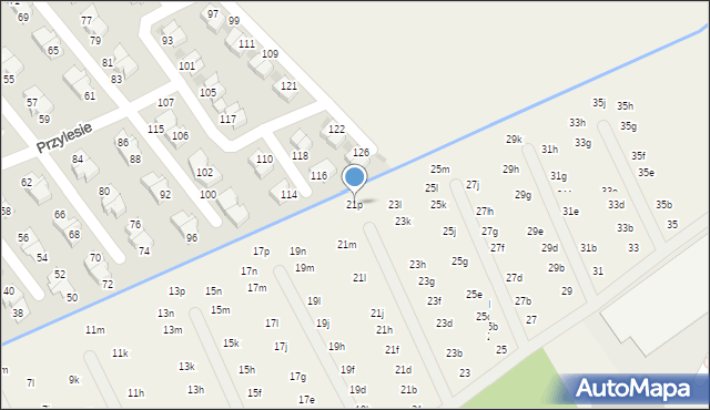 Domaszczyn, Brzozowa, 21p, mapa Domaszczyn