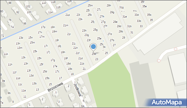 Domaszczyn, Brzozowa, 23b, mapa Domaszczyn