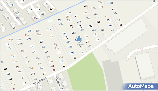 Domaszczyn, Brzozowa, 25c, mapa Domaszczyn