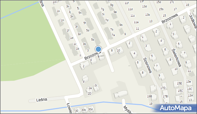 Domaszczyn, Brzozowa, 6, mapa Domaszczyn