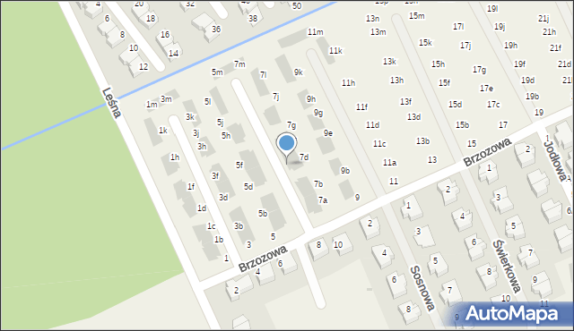 Domaszczyn, Brzozowa, 7e, mapa Domaszczyn