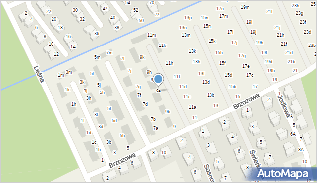 Domaszczyn, Brzozowa, 9e, mapa Domaszczyn