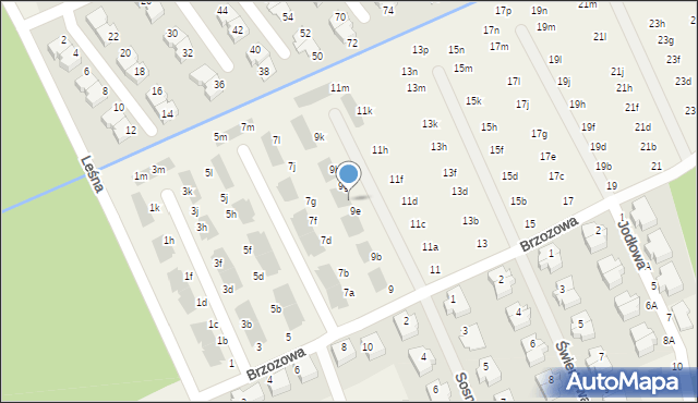 Domaszczyn, Brzozowa, 9f, mapa Domaszczyn