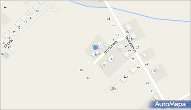 Dopiewiec, Brzozowa, 6, mapa Dopiewiec