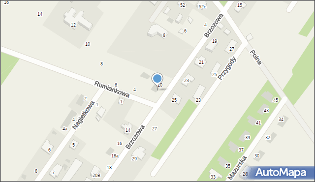 Dosin, Brzozowa, 10a, mapa Dosin