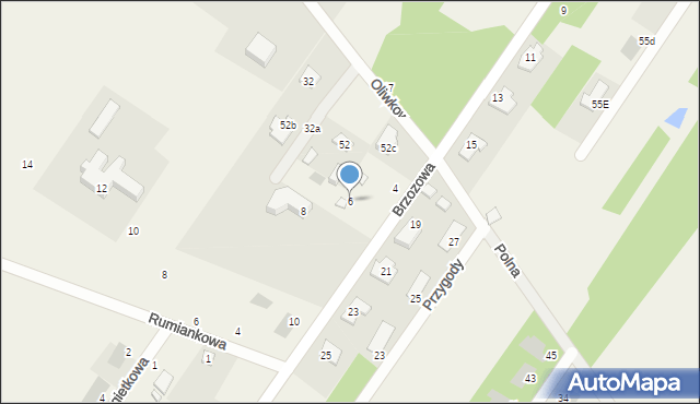 Dosin, Brzozowa, 6, mapa Dosin